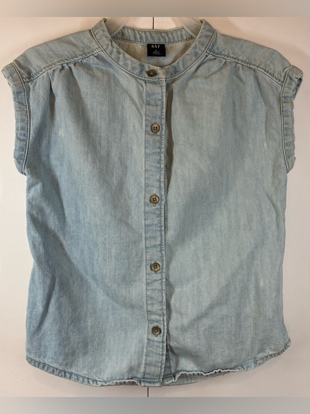 Baby GAP Toddler Girls Light Wash Chambray Button Front Cap Sleeve Size 5Y